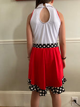 Red and white polkadots dress